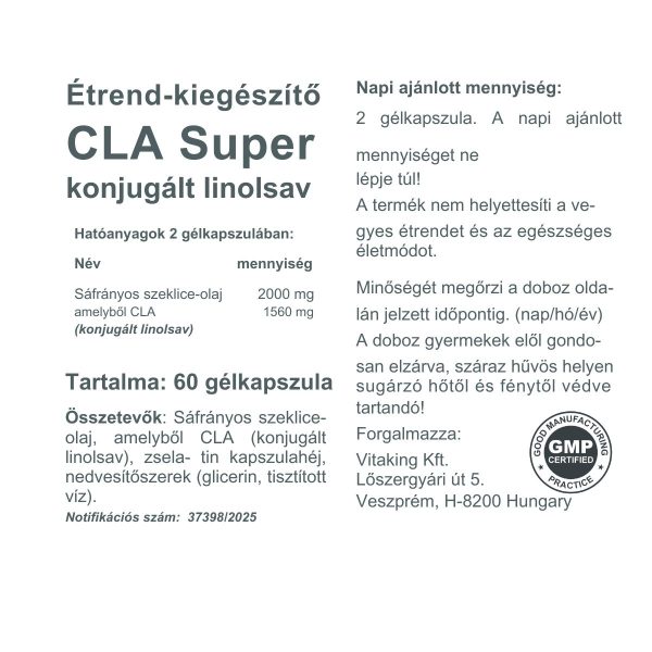 Vitaking CLA Super (sáfrányos szeklice olajból) - Image 2