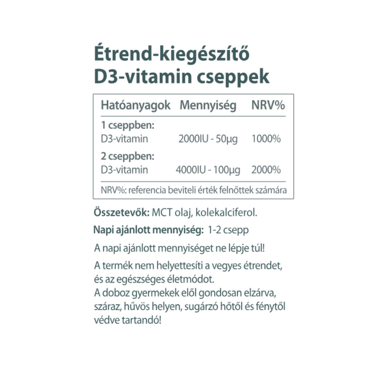 Vitaking D3 vitamin csepp MCT olajjal 10ml (2000NE/csepp)