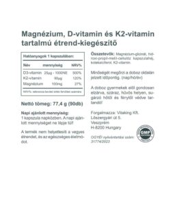 Vitaking MagneTrio - Magnézium citrát+K2+D3 vitamin komplex (90)