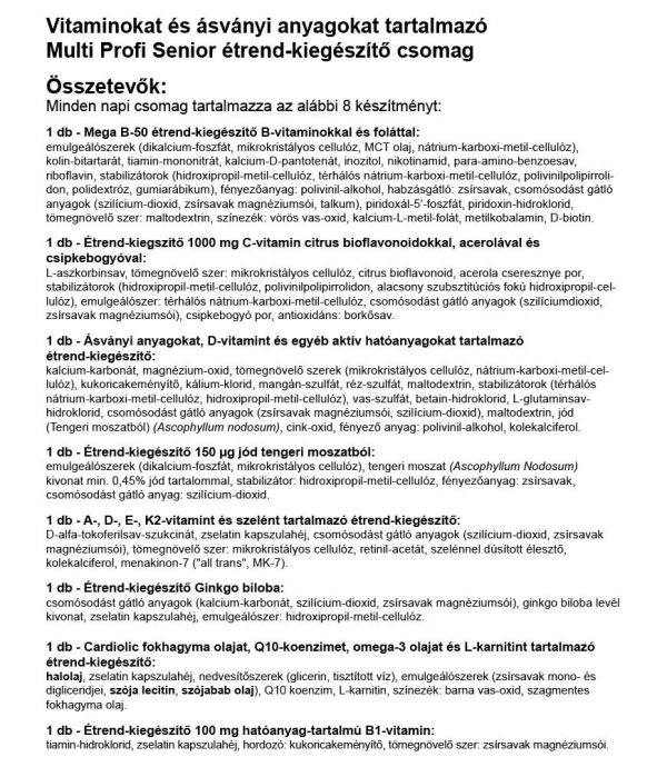 Vitaking Multi Senior Profi - Multivitamin Extrákkal 50 év felettieknek