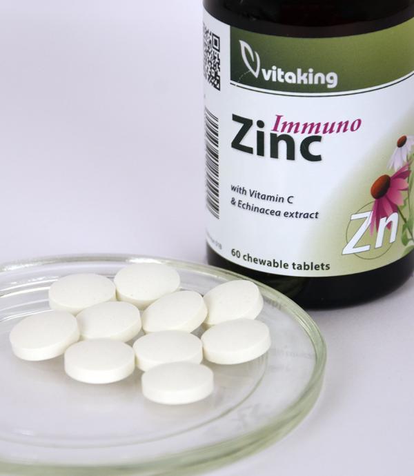 Vitaking Cink rágótabletta (Cink+C-vitamin+Bíbor kasvirág komplex)