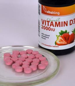 Vitaking Epres D3-vitamin rágótabletta (210 db) 2000NE