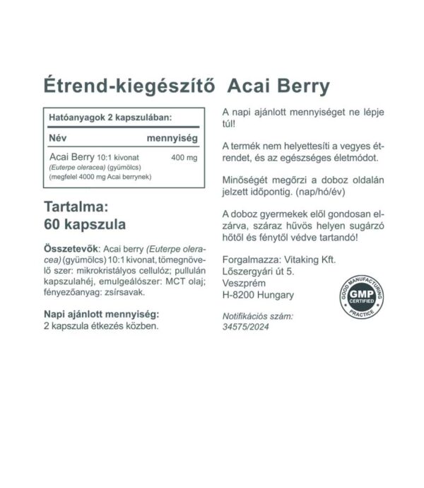 Vitaking Acai Berry kivonat