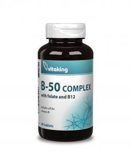 Vitaking Mega B-50 komplex (foláttal és metilkobalaminnal)