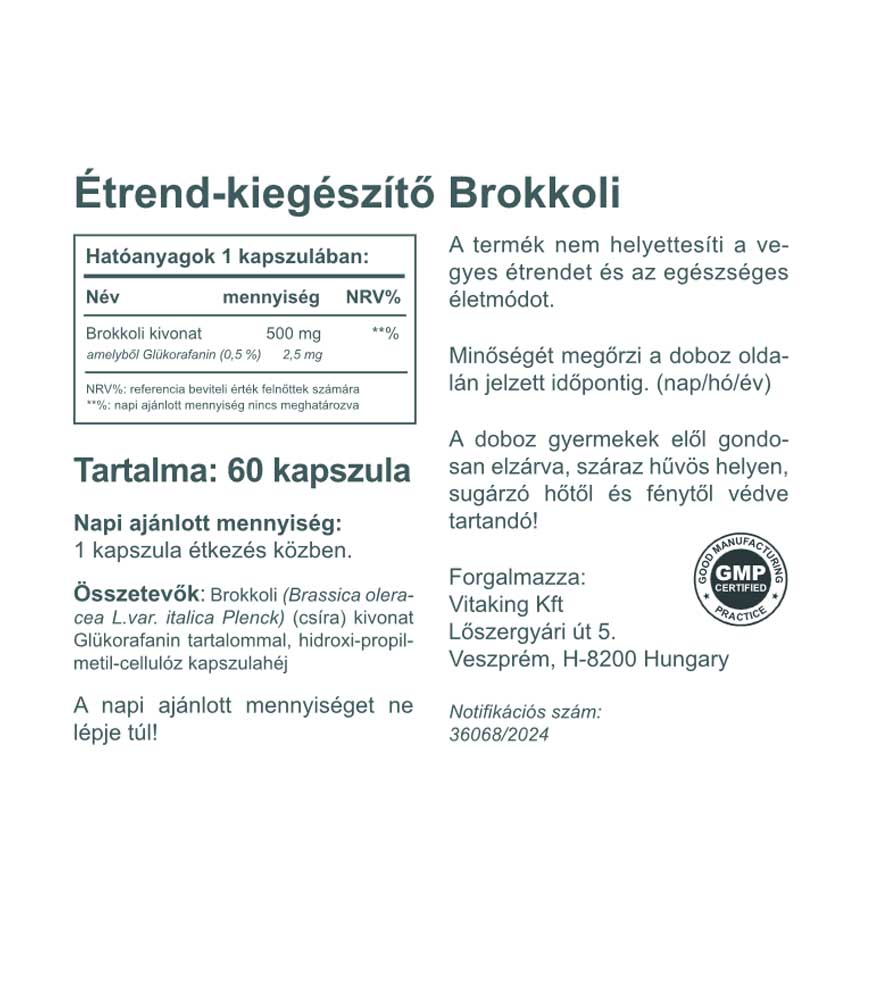 Brokkoli kivonat 500mg