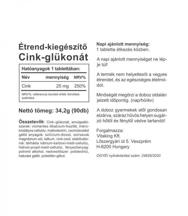Cink glükonát 25 mg (90db)