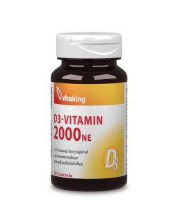 D3 vitamin 2000NE 90db kapszula napfénymentes napokra!