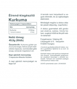 Vitaking Kurkuma 700mg - india gyógynövénye kapszulába zárva!