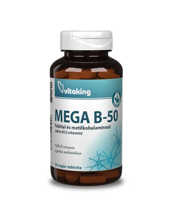 Vitaking Mega B-50 komplex (foláttal és metilkobalaminnal)