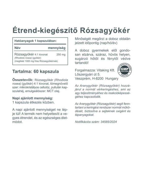 Rózsagyökér kivonat (60) - a fizikai és szellemi erőnlét gyógynövénye