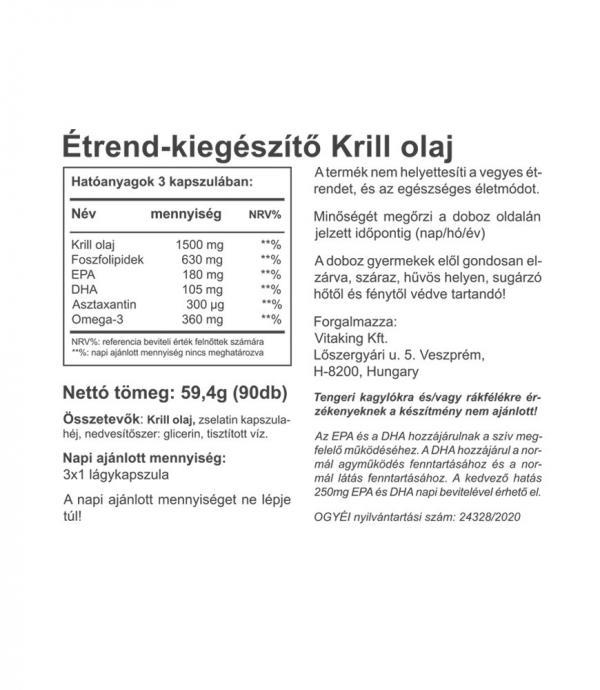 Vitaking Vitakrill (krill olaj) 500 mg +astaxanthin (30db)