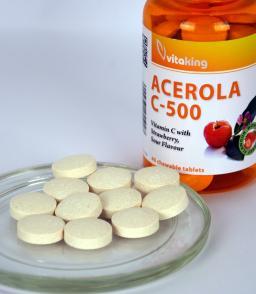 Vitaking Acerola C-500 (40 rágótab) + értékes növényi összetevők!