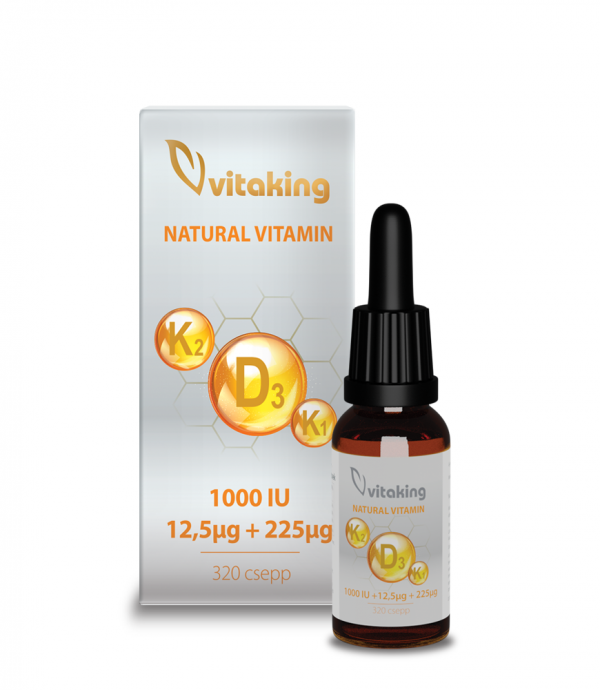 Vitaking D3+K2+K1 vitamin csepp MCT olajjal 10ml (160 adag)