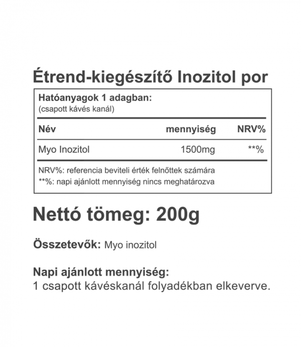 Vitaking 100% Myo Inositol 200g (1500mg/napi adag)