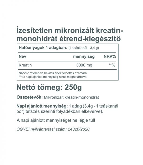 Vitaking Kreatin monohidrát por 250g (mikronizált) vitaking.hu