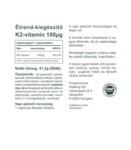 Vitaking K2-vitamin (100µg MK7 ) - a csontok egészségéért!