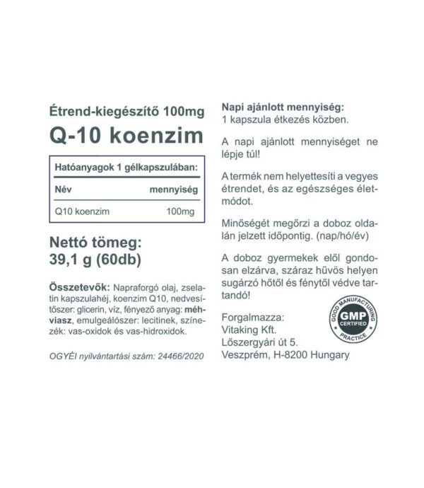 Vitaking Q-10 koenzim 100mg (60)