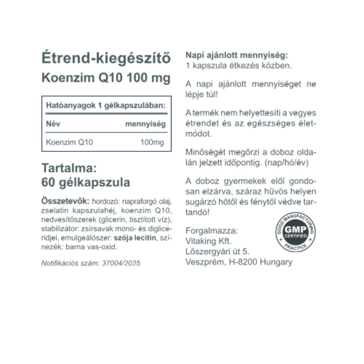 Vitaking Q-10 koenzim 100mg (60)