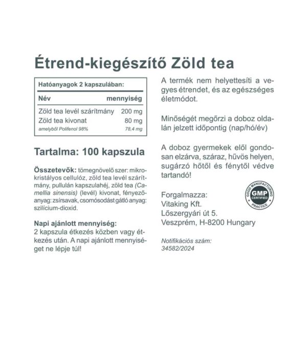 Vitaking Zöld tea polifenolokkal