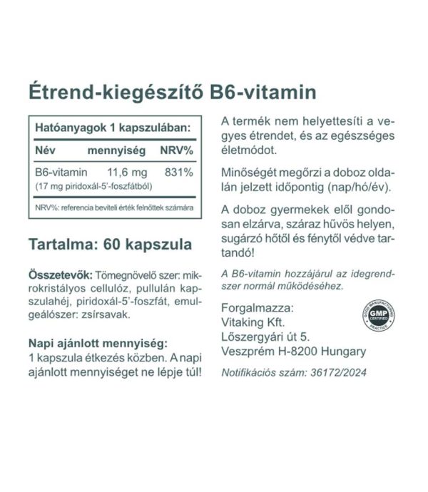 B6 vitamin (P5P) 11,6mg (60)